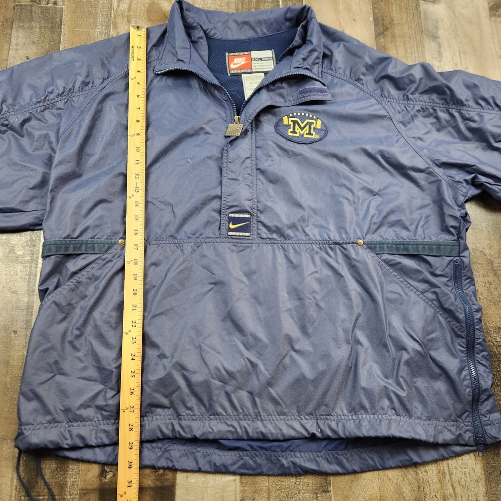 Nike Team Sports NCAA Michigan Wolverines size 2XL Windbreaker Anorak Jacket - Picture 5 of 13